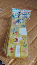 Plastic Pencil Box with LED Light & Cartoon Print (1 Pc)